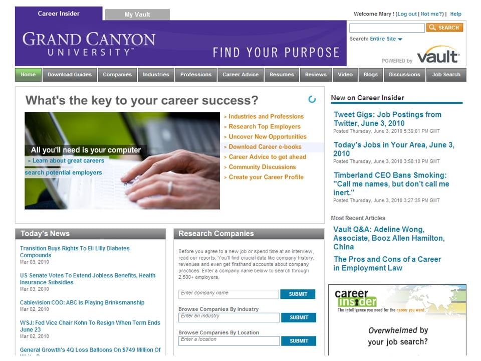 Career Services Unveils New, Improved Website GCU News