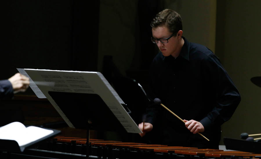 Thunderstruck percussion and guitar ensembles upbeat at first