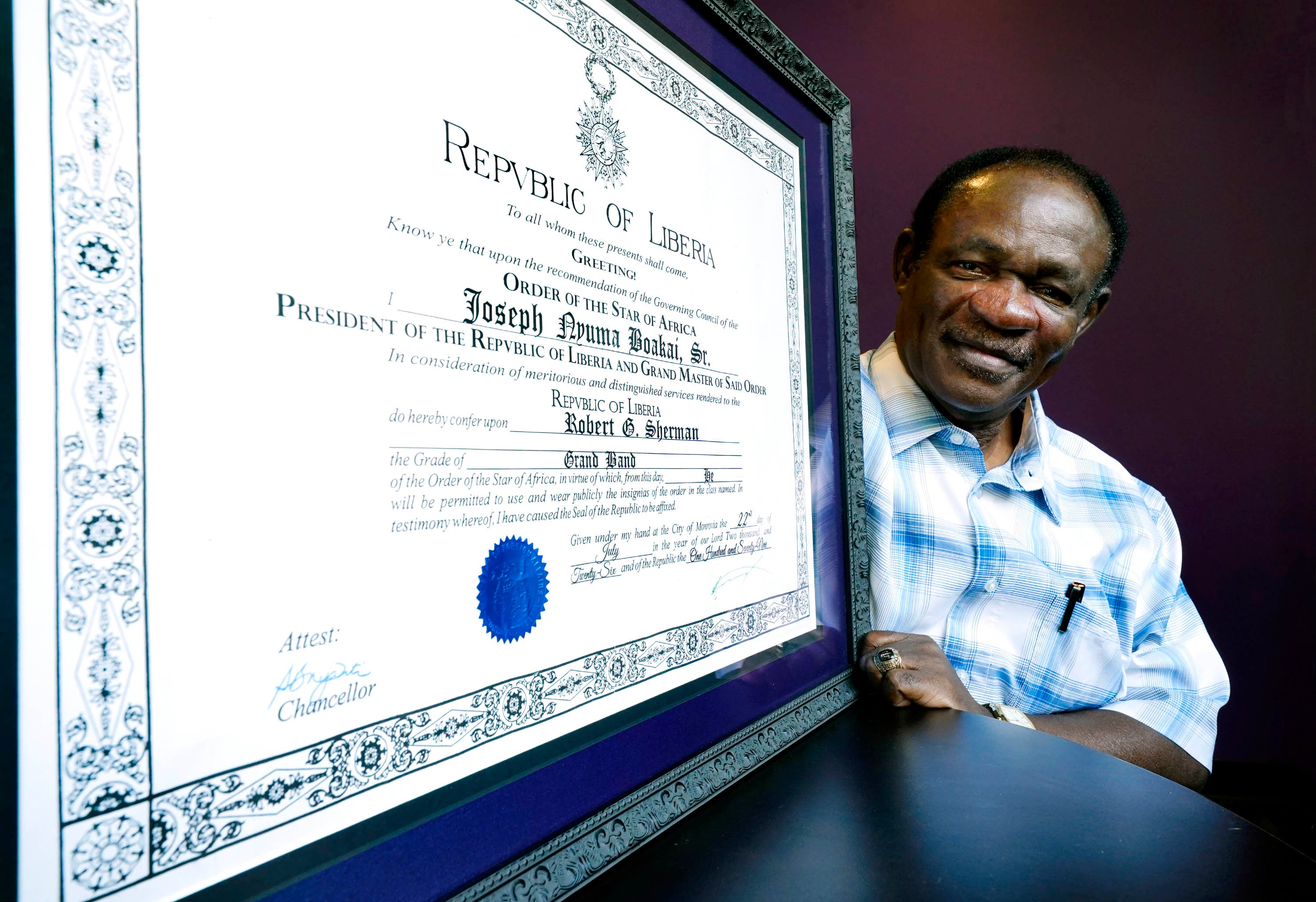 GCU professor honored for distinguised service to his native Liberia