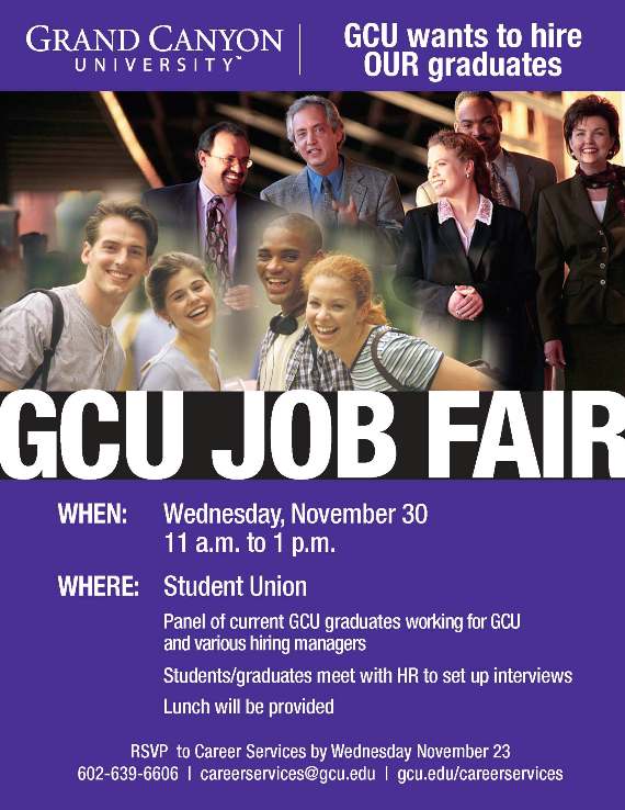 GCU Job Fair in Student Union Nov. 30 GCU News