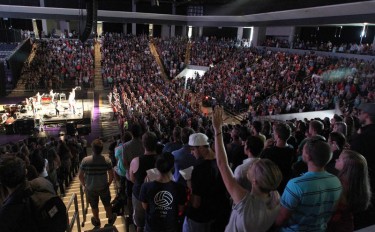 The first Chapel service of the 2013-14 year, on Aug. 26, drew a huge crowd to the Arena.