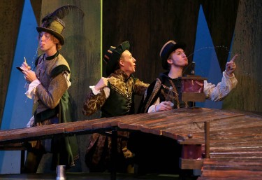 Ryan Usher (left), Tyler, Stokey and Aaron Potter are a stumbling, bumbling delight in Ethington Theatre's "Twelfth Night."