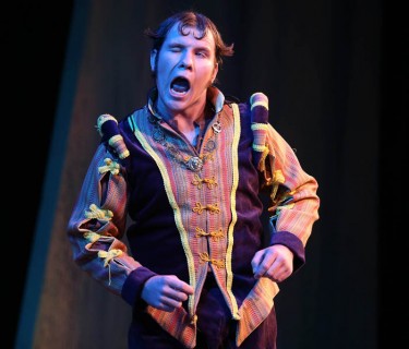 As the pompous steward Malvolio, William Wyss is made the butt of a cruel joke.