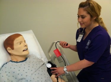 SimMan receives plenty of scrutiny from nursing students at GCU's new facility in Sun City.