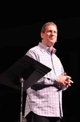 Lee Strobel, best-selling author of "The Case for Christ" and "The Case for Faith," told his story of coming to belief Monday night at GCU Arena. (Photo by Alexis Bolze)