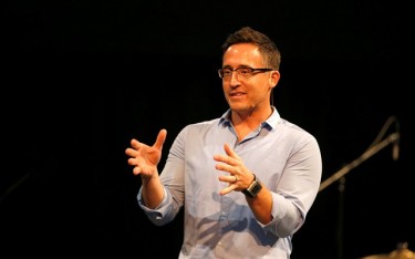 Brian Kruckenberg, senior pastor of New City Church in central Phoenix at Monday's Chapel. 