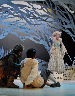 The White Witch (Holly Nordquist) rules a land of winter without Christmas and is enraged when Edmund doesn't bring his siblings along to her castle. 
