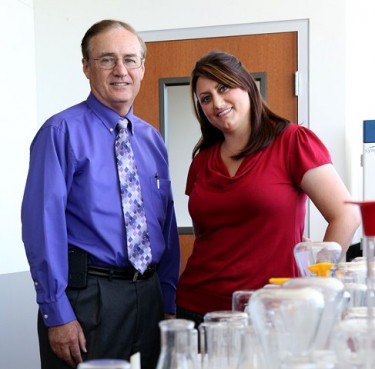 Dr. Michael Mobley and Haley Peebles helped develop curriculum for the new computer science and information technology programs through GCU's Center for Integrated, Science, Engineering and Technology. (Photo by Darryl Webb)