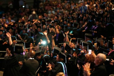 Comerica Theatre was near capacity for Saturday's commencement involving GCU's education and nursing colleges. (Photo by Darryl Webb)