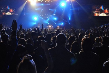 Worship or concert? Here, it's the Phoenix stop of the Roadshow concert tour, sposnored by GCU, which played to large crowds in nearly two dozen cities this winter. (Photo by Alexis Bolze) 
