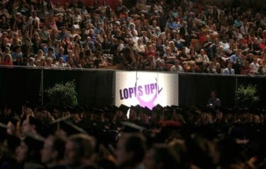 Veterans Memorial Coliseum, which has hosted everything from Elvis to the NBA Finals, became the makeshift home for commencement because of renovations being made to GCU Arena.