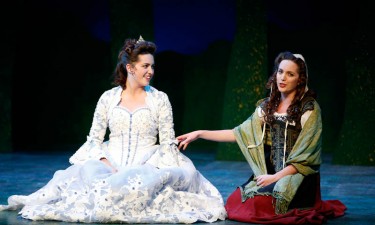 Twins Joy (left) and Claire Flatz are outstanding in the roles of Cinderella and the Baker's wife in "Into the Woods."