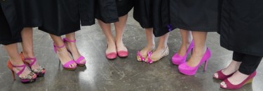There was no shortage of pink shoes in support of graduate LaDawn Escobar, who is being treated for breast cancer. 