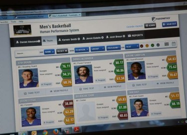 Fusionetics profiles of players on the men's basketball team are available at a glance to the athletic training staff, coaches and the players themselves.