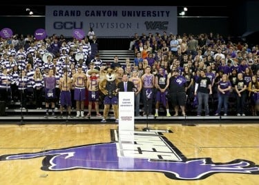 President/CEO Brian Mueller's announcement of the move to D-I was a big moment in GCU's history.