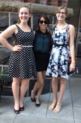 Brenna Warren (left) had a great time learning more about theatre work at her internship in Portland, Ore.