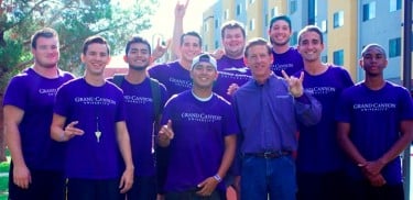 GCU Move-In volunteers on Friday were pumped up by a photo-bomb episode with President and CEO Brian Mueller. 