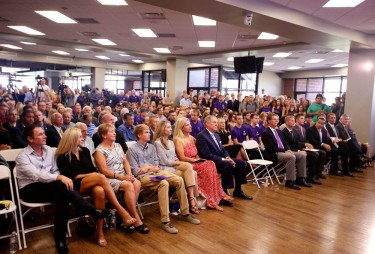 A large crowd turned out for the Colangelo announcement.