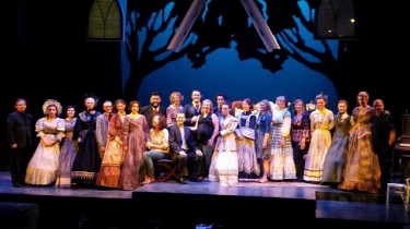 The cast of "Little Women: An Opera in Two Acts" and five of the performers from the same show at GCU in 2012 were on stage together on Saturday evening in Ethington Theatre. Photos by Keslie Kattau Halonen