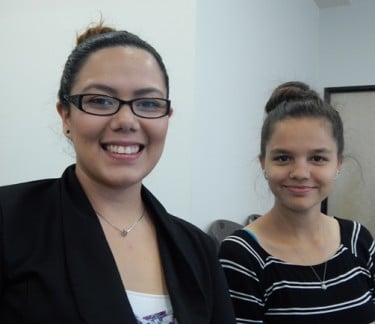 Teresita Figueroa (left) and Tahmina Stanikzai, seniors at Bioscience High in Phoenix, plan to study medicine at GCU. 