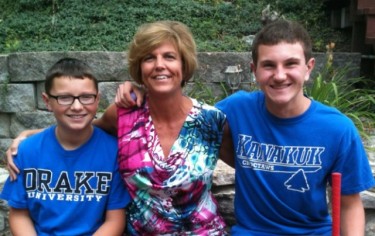 Lisa Prososki with her sons Josh (left) and Jake
