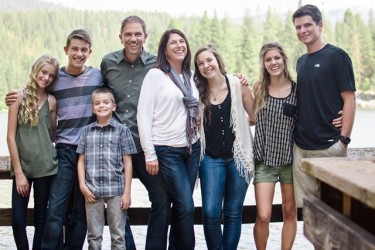 Colleen Ault (fourth from left) and her family