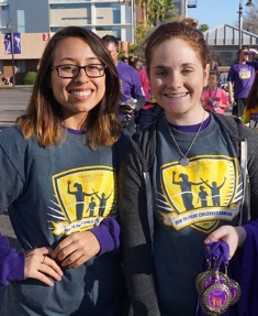 Alexa Topper (right) was among 300 volunteers at the run. 