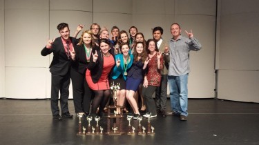 In just its second year, GCU's speech and debate team has captured plenty of hardware, like these trophies from a February tournament in San Diego. (Courtesy of Barry Regan)