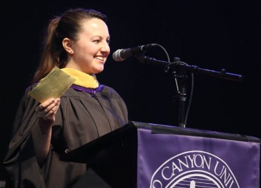 Jaclyn Cripe was a commencement name-reader for the first time. (Photo by Darryl Webb)