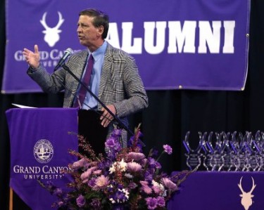 GCU President/CEO Brian Mueller told the seniors they can help positively change their world. 