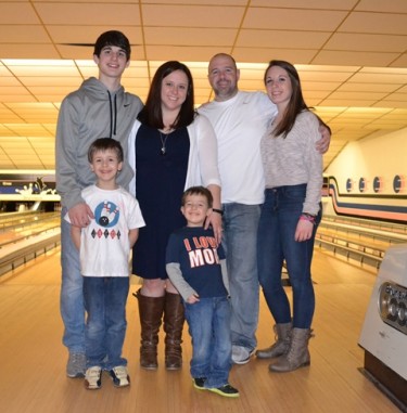 Jessica Stephenson and her husband, Jason, with their four children, Dylan (back left), Deanna (back right) and (front left to right) Jacob and Ryan.