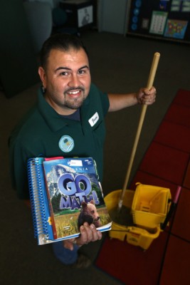 GCU alum Zenon Castro served as a student teacher and custodian while at Mountain Vista Elementary School in Indio, Calif.