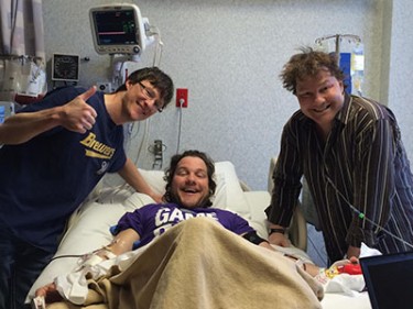 Woody, an online full-time faculty member at GCU, donated stem cells to his twin, Dilon, at a Dallas hospital in December 2014. 