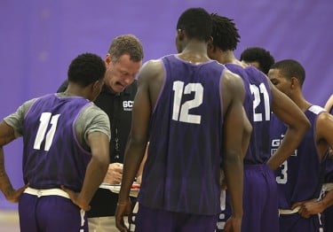 Majerle takes great joy in demonstrating the intricacies of basketball for his GCU players.