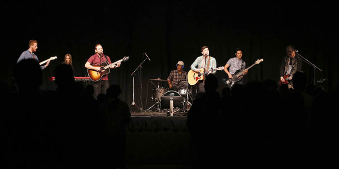 Chapel usually begins with students from the worship team performing three songs.