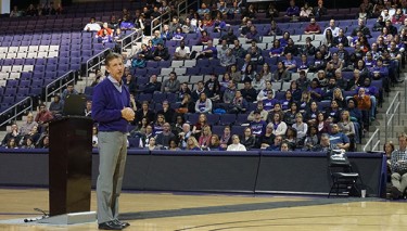 GCU President Brian Mueller delivered good news about the University's vitality during Thursday's employee meeting. 