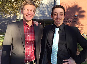 Among members of GCU's young, but stellar speech and debate team are, from left, Thomas Rotering and Zachary Kuykendall. The two juniors have qualified for a national tournament this spring. 