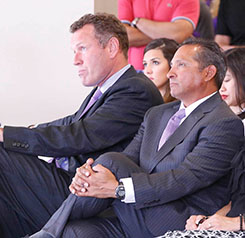 Dan Majerle (left) and Andy Stankiewicz received new contracts in 2015 to coach their respective sports, men's basketball and baseball. 