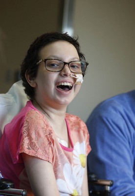 Cancer hasn't made a dent in Emma's beautiful smile. 