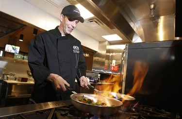 Walton says that the new trend in restaurants is open kitchens and fresh, colorful foods.