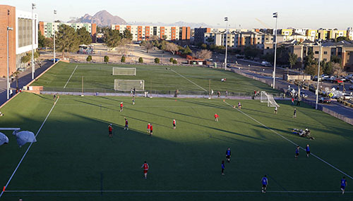 Two intramural fields adjacent to The Grove are used four evenings a week for intramurals. 