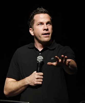 Ryan Guard of Mission Community Church in Gilbert didn't mince words Monday at Chapel when he talked about the importance of not using the proverbial sword. (Photo by Darryl Webb)