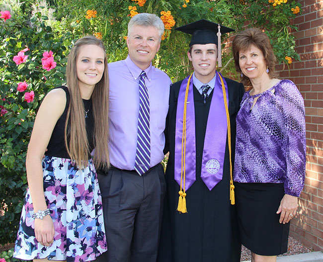 The Keso family (from left): daughter Larae, dad Len, son Nathan and mom Michelle.