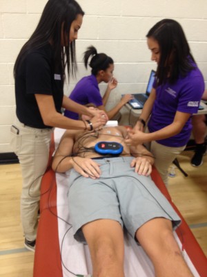 On Jan. 29 athletic training and nursing students partnered with the Anthony Bates Foundation to provide cardiac screenings to athletes at Arcadia High School to bring affordable cardiac screenings to the community. 