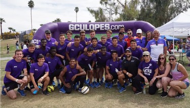 The GCU men's soccer team was an enthusiastic supporter of the event.