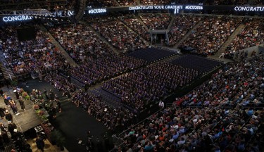 Big crowds filled the Arena on Friday for both traditional commencements.