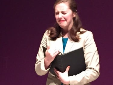 Chloe Saunders displayed a range of emotion during Speech and Debate Showcase. 