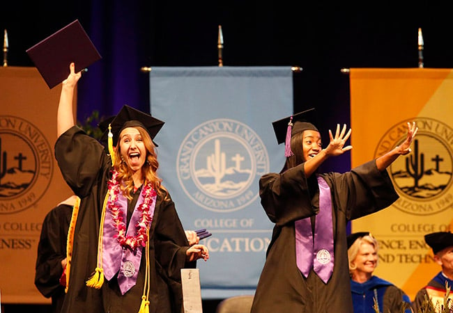 The reactions of graduates is always one of the best parts of commencement. (Photo by Darryl Webb)