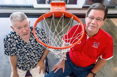 J.C. Helton (left) and Gary Ernst have turned their passion for basketball into record-setting coaching careers. (Photo by Darryl Webb)