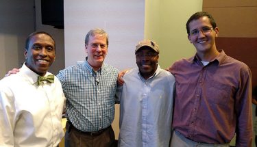 Panelists in the Ministry Forum on Monday included (from left) Dr. Toby Jennings, Dr. Mark Kreitzer, Andre Mooney and Dr. Shawn Bawulski.